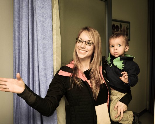 Aunt Mikhi presenting Dex to Alex